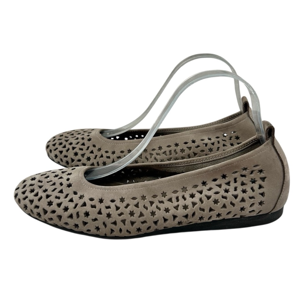 Arche Taupe Laser-Cut Suede Ballet Flats
